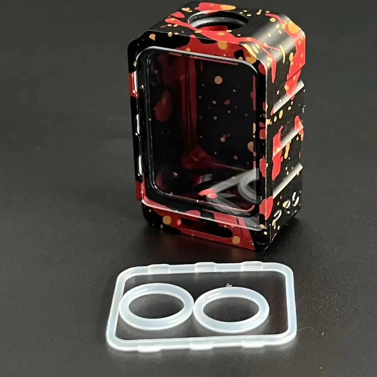 Colorful Aluminum/Acrylic 39mmx26mmx16.5mm Desk Organizer Box BORO with Glass Cover Billet Storage O Rings Holders Accessories