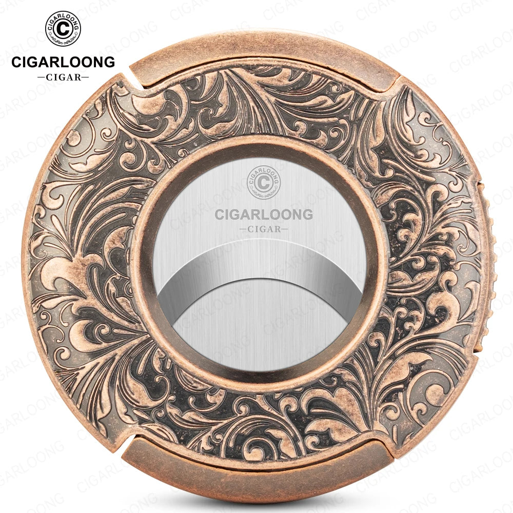 CIGARLOONG Cigar Cutter Portable Round Scissors Stainless Steel Large Caliber Smooth Flat Cutter Art Gift Box Packaging CE-25FJ