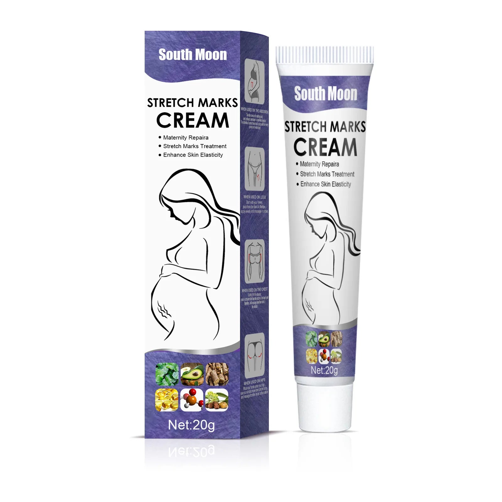 Remove Pregnancy Stretch Marks Cream Improves Elasticity Fade Growth Lines Smoothing Nourishing Moisturizing Firming Skin Care