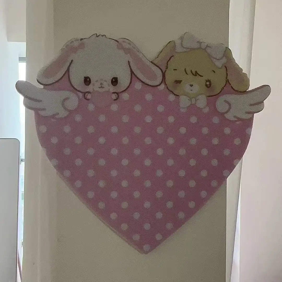 New Cute Cartoon Bunny Felt Decoration Cork Board Wall Photo Message Board Wall Punch-free No Damage The Wall Room Decoration