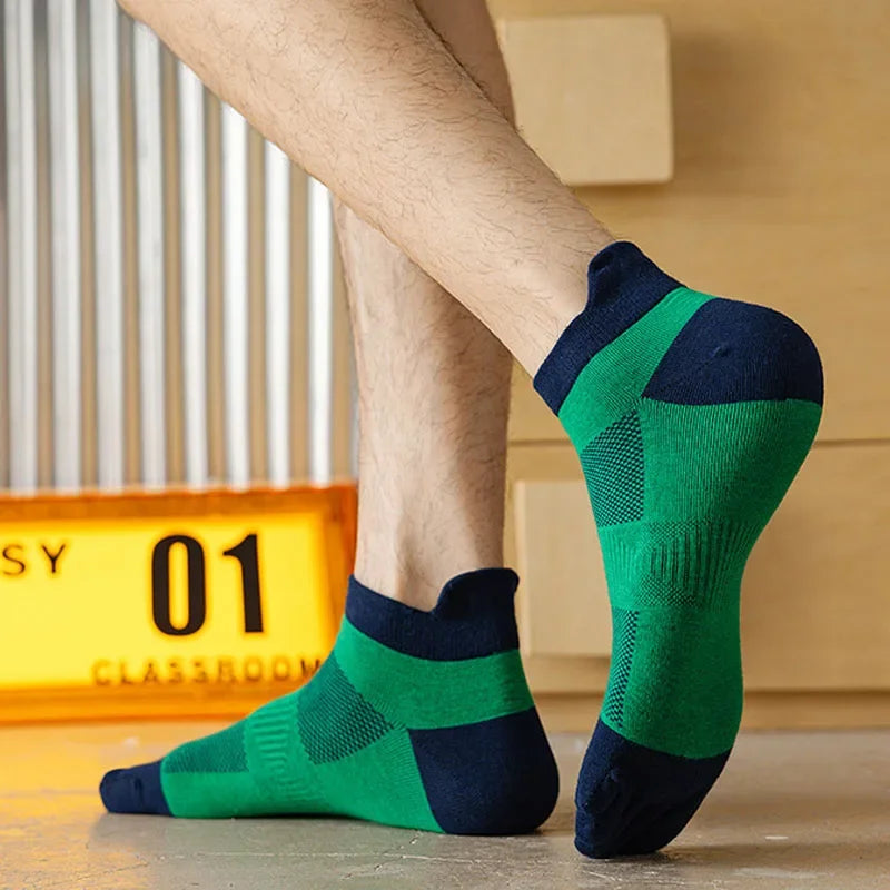 5 Pairs Mans Five Finger Socks Cotton Ankle Mesh Compression Soft Elastic Endurable Breathable Sweat-Absorbing Toe Sport Socks