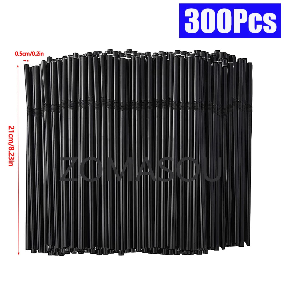 50,3000Pcs Black Drinking Straws Cocktail rietjes, Milk Tea Bar Party Wedding Kitchen Home Accessories Beverage Straw Wholesale