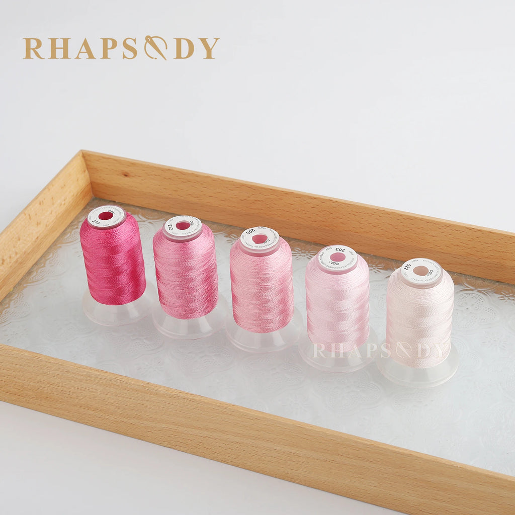 Rhapsody 40WT Polyester Embroidery Machine Thread 550Y 60 Colors Brother Babylock Janome Singer Pfaff Husqvarna Bernina Sewing