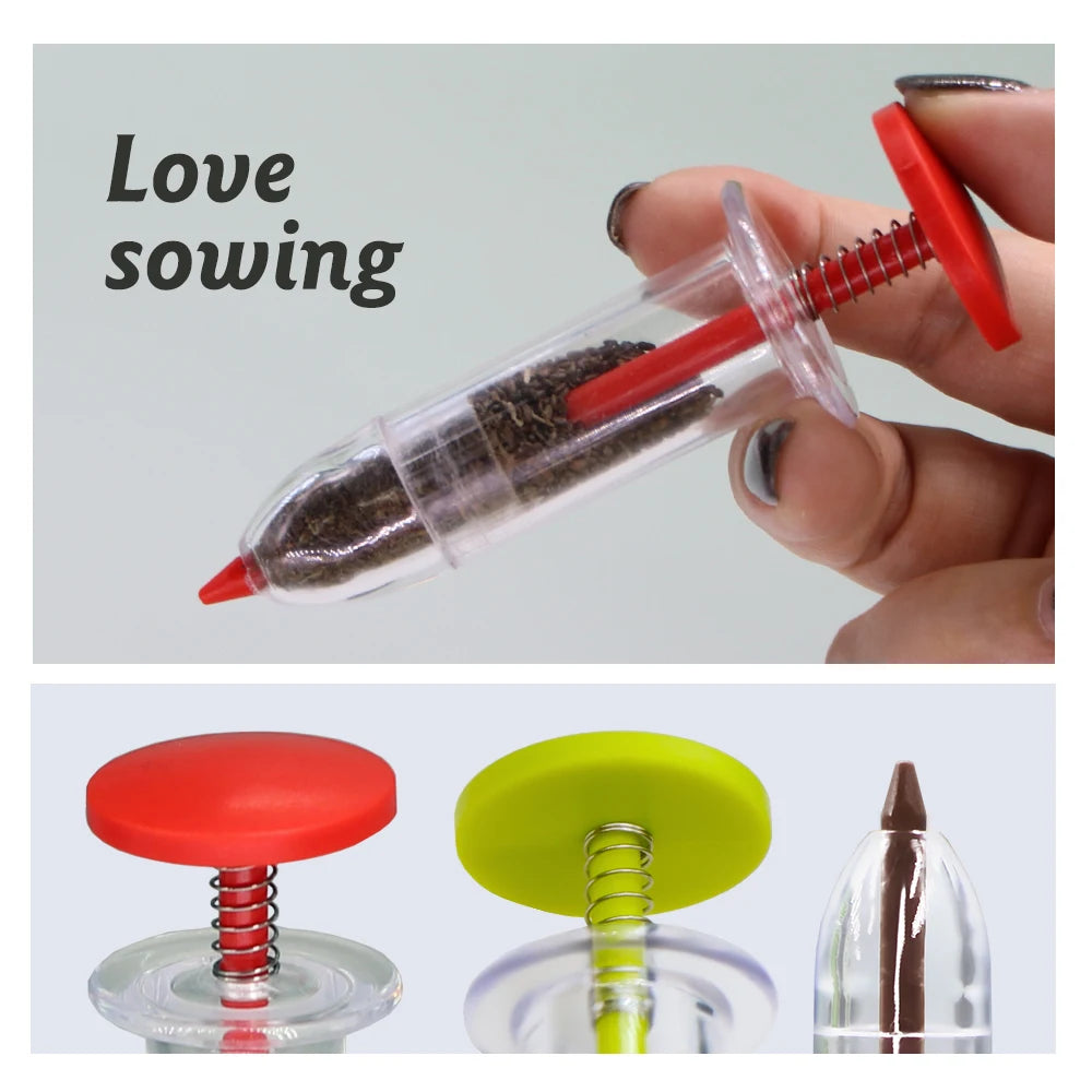 Mini Sower Hand-held Garden Sowing Supplie Tool Spring Flower Gardening Vegetable Seeding Dispenser Syringe Seeder Light Compact