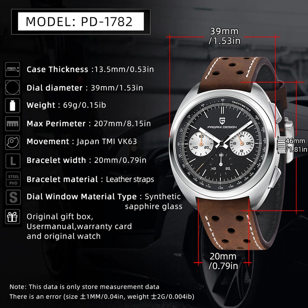 Pagani Design Men's Watches Luxury Quartz Wrist Watch for Men AR
