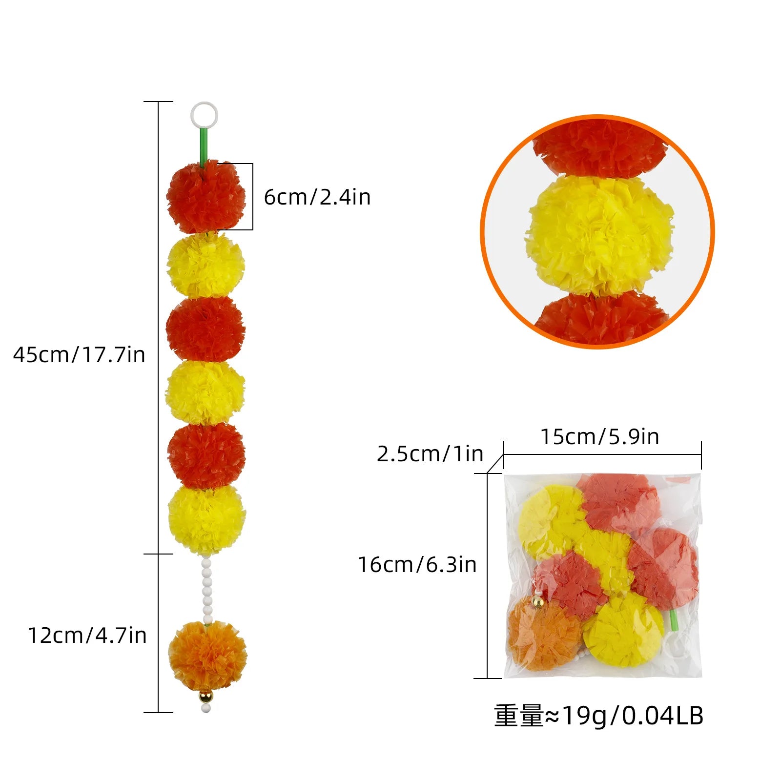 Marigold Flower Halloween Garland Mexican Day Of The Dead Party Decor Plastic Artificial Flowers Indian Diwali Festival Wreath