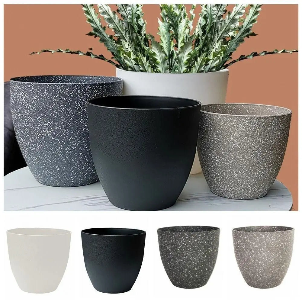 Frosted Imitation Stone Bonsai Flowerpot Balcony Plant Pot Home Decor Supplies Large-capacity Plant Growth And Cultivation Pot