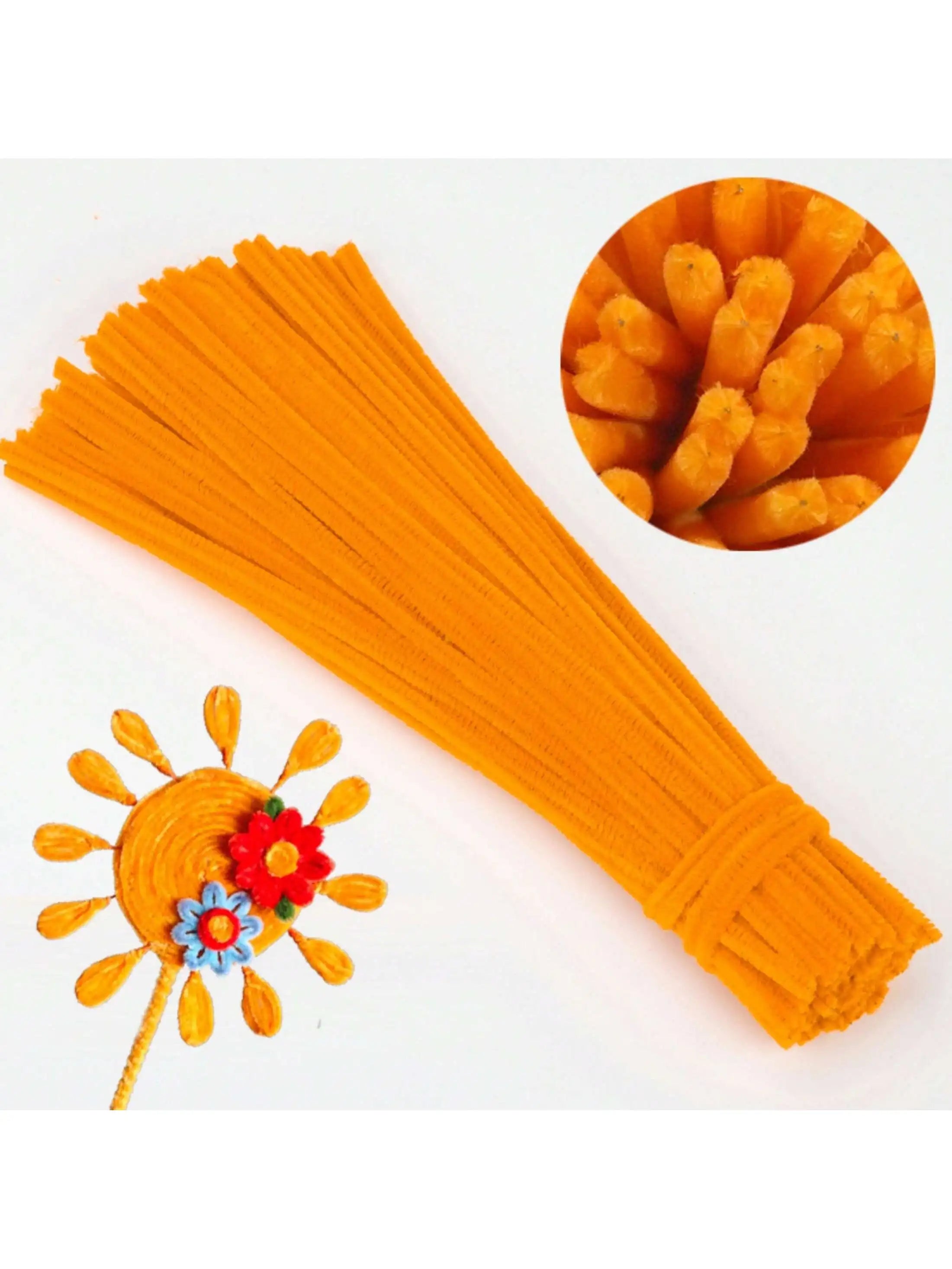 100/300 PCS 6 Colors Gradient Yellow Pipe Cleaners Chenille Stems, Pipe Cleaners Craft,Pipe Cleaners Set for DIY Art and Craft