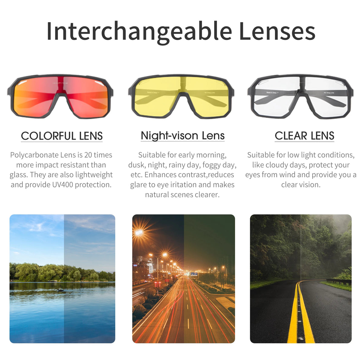 KAPVOE HD Cycling Anti-Glare Polarized Sunglasses Fashion Men Women