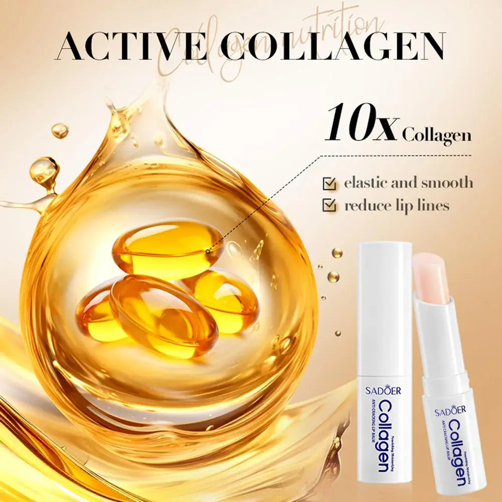 SADOER 5/10/15PCS Collagen Lip Balm Lasting Moisturizing Anti Wrinkles Hydrating Lipstick Lips Skin Care Products
