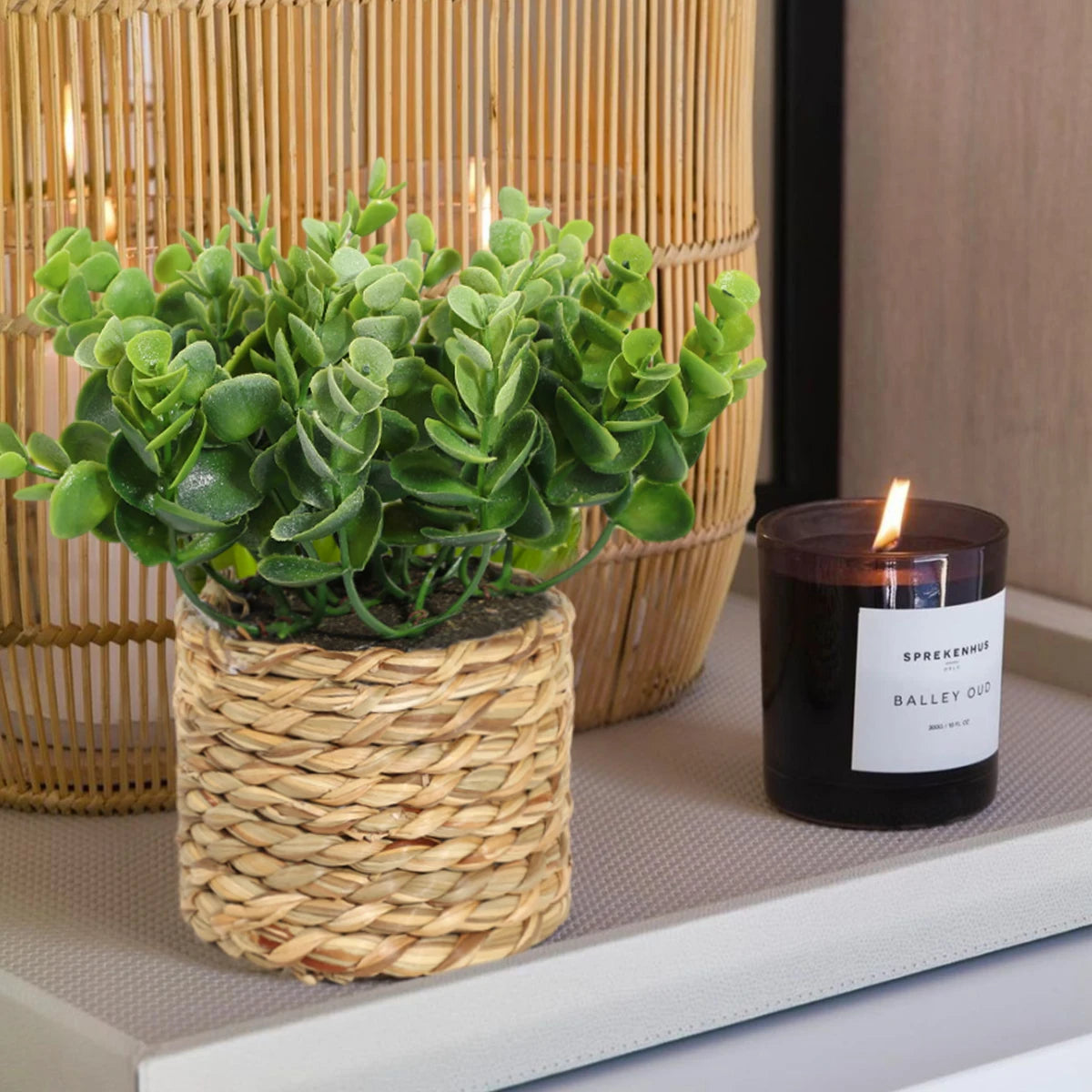 XIYA Flower Green Artificial Plants Eucalyptus Flowers Woven Small