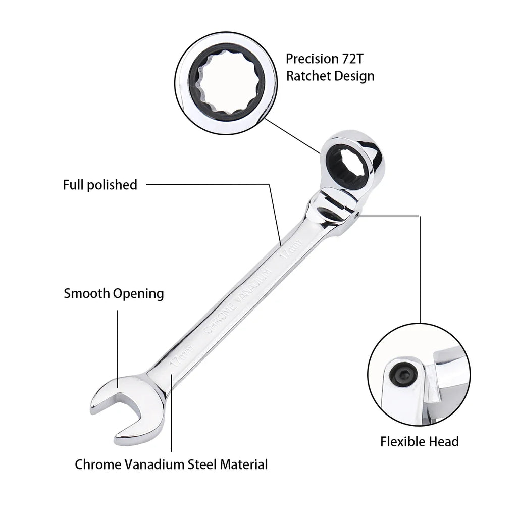 Ratchet Wrench Of Keys Spanner Set Hand Tool 72-Tooth