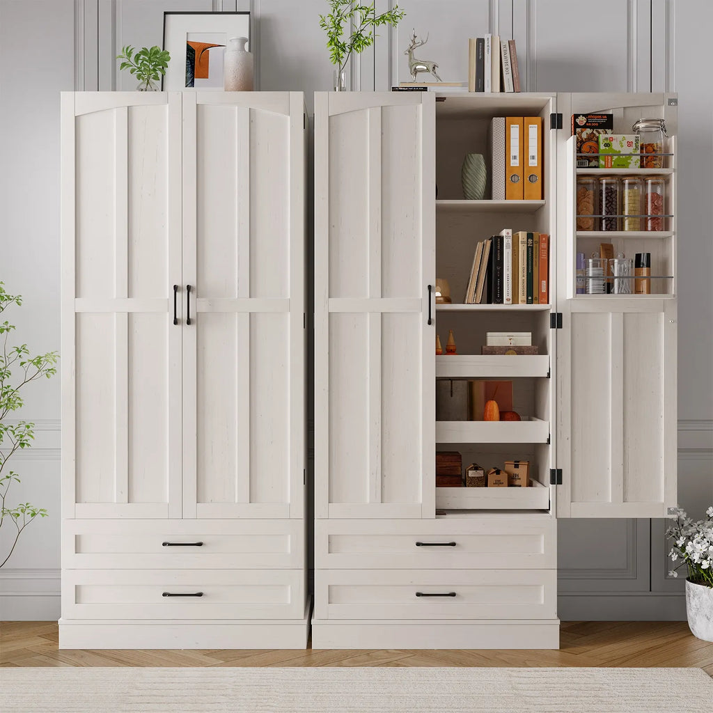 6 Door Kitchen Pantry Cabinet Pantry Storage Cabinet with Shelves