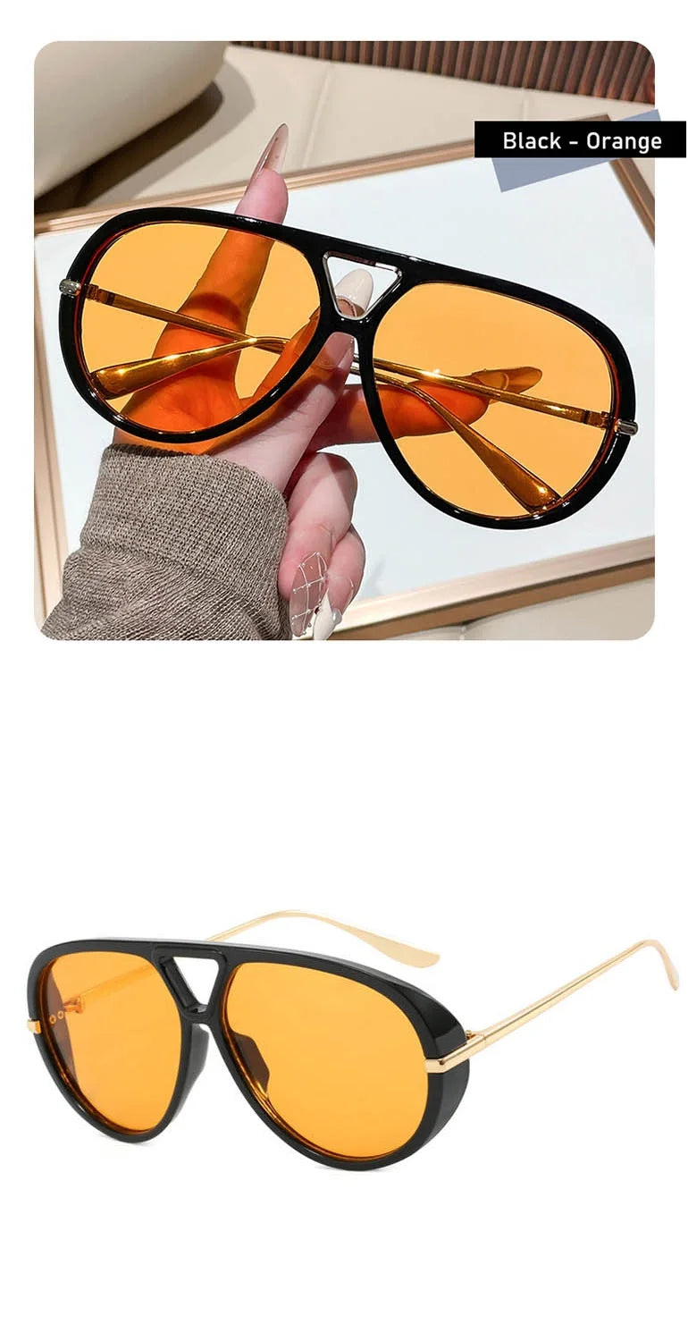 QVQV Oversized Trendy Leopard Green Sunglasses Women Summer Fashion Thick Frame Pilot Sun Glasses Luxury Brand Outdoor Shades