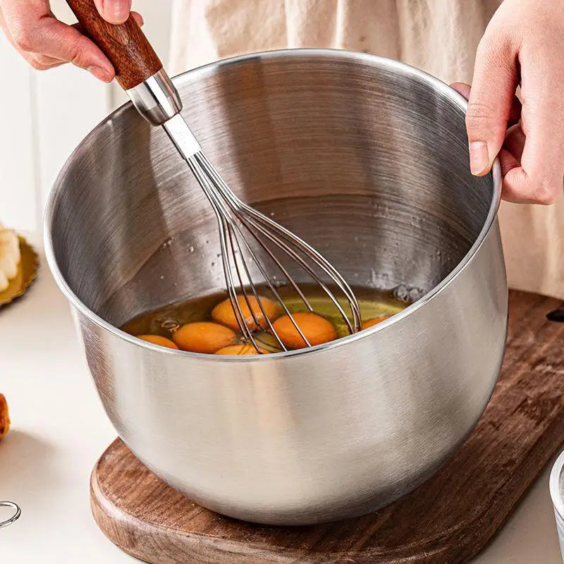 1Pc Multi-Purpose Stainless Steel Bowl - Deep Mixing Basin for Baking Cake Egg Beater Salad, Fruit Storage Kitchen Cooking Tool