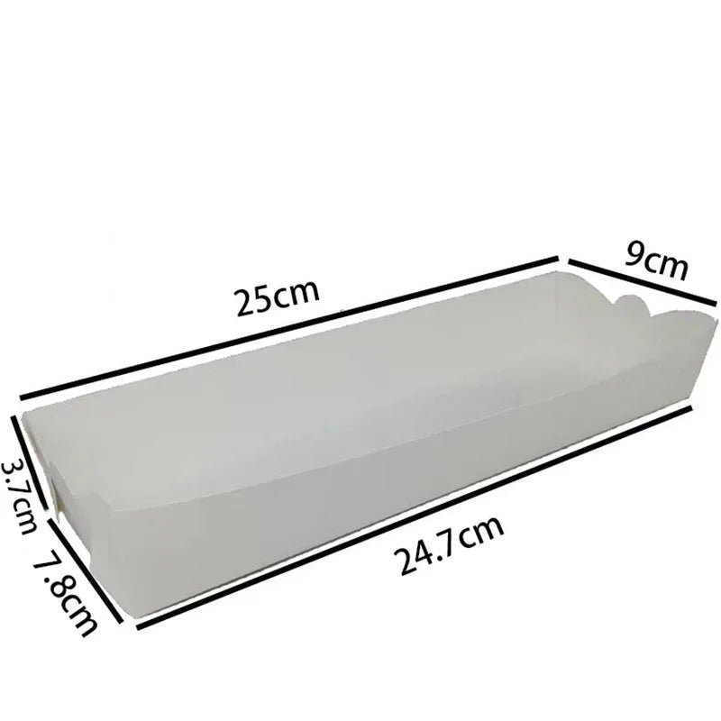 100pcs French Fries Packaging Paper Box Disposable Long Potato Chips Snack Baking Food Packing Holder
