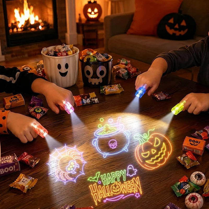 Neon Halloween LED Finger Lights, Pack of 40
