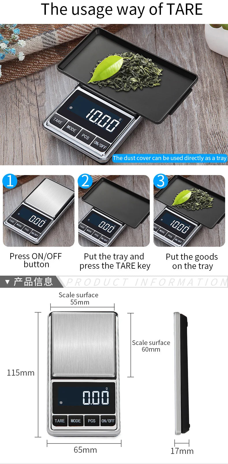 Electronic Pocket Jewelry Scale Balance Gram 0.01/0.1g Accuracy for Gold Precision Mini Pocket Scale Smart Kitchen Weight Scales