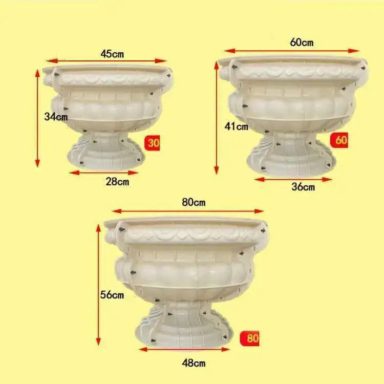 Plastic Thickened ABS Flowerpot Mold Cement Mold for Garden Balcony Fence Square Column Pier Roman Column Concrete Bonsai Mold