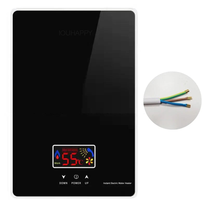 220V 6000W Instant Tankless Electric Hot Water Heater Bathroom Kitchen Instant Heating Tap Demand Water Heater with LCD Display