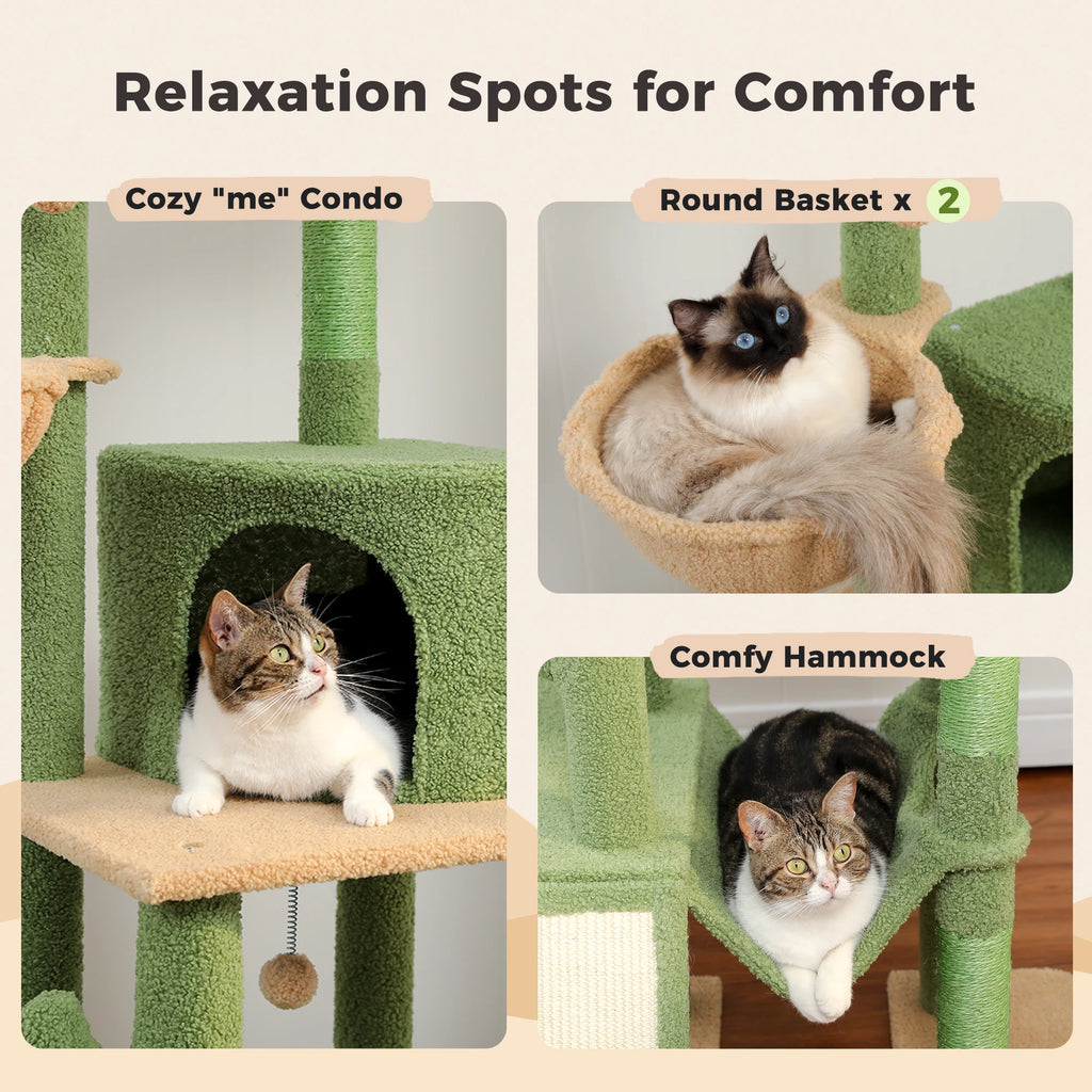 Cactus Cat Tree Floor to Ceiling Cat Tower 7