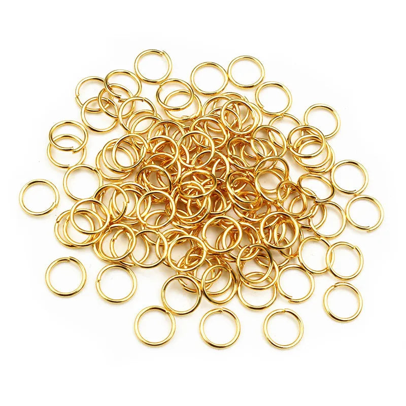 3/4/5/6/7/8/10mm Stainless Steel Gold Color Split Jump Rings DIY