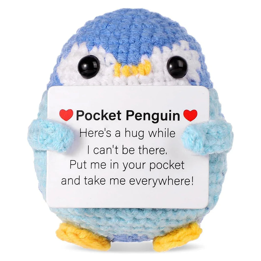 New Crochet Flower Penguin Doll Decoration Desk Accessories Kawaii Positive Energy Pengniu Doll Home Room Decor Christmas Gift