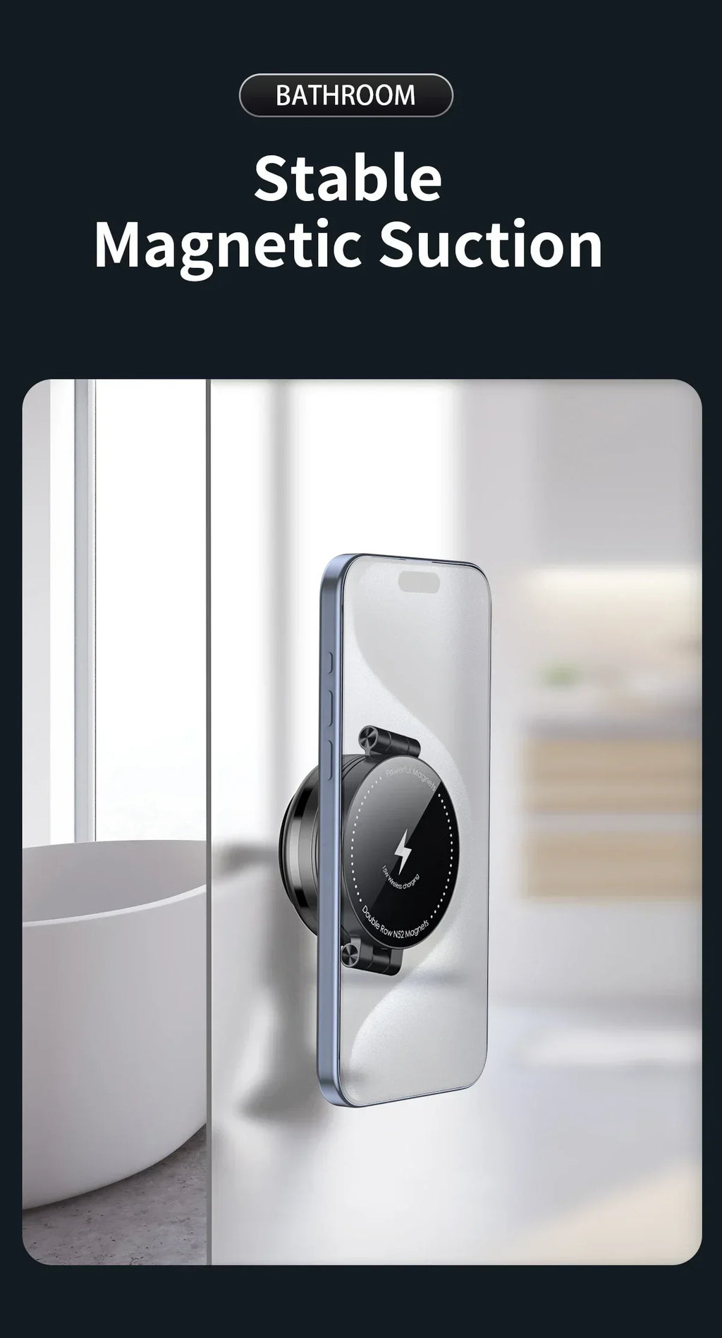 Car Magnetic&Vacuum Suction Cup Phone Holder Wireless Charger Foldable Stand For Magsafe iPhone 16 15 14 13 12 Pro Fast Charging