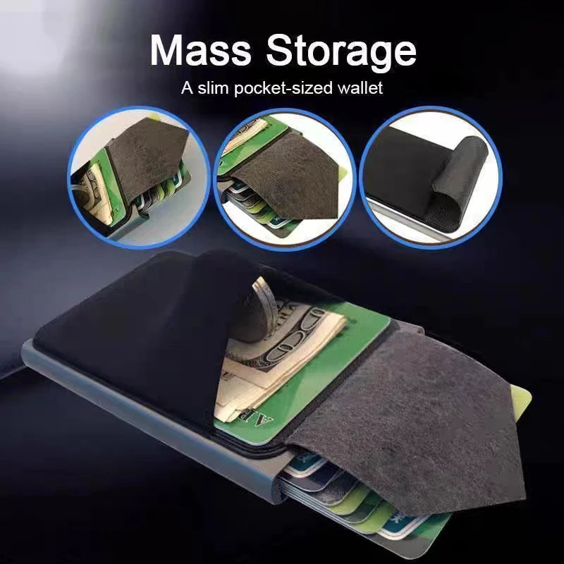 Anti-theft Aluminum Single Box Smart Wallet Slim RFID Fashion Clutch Pop-up Push Button Card Holder Name Card Case bank card bag