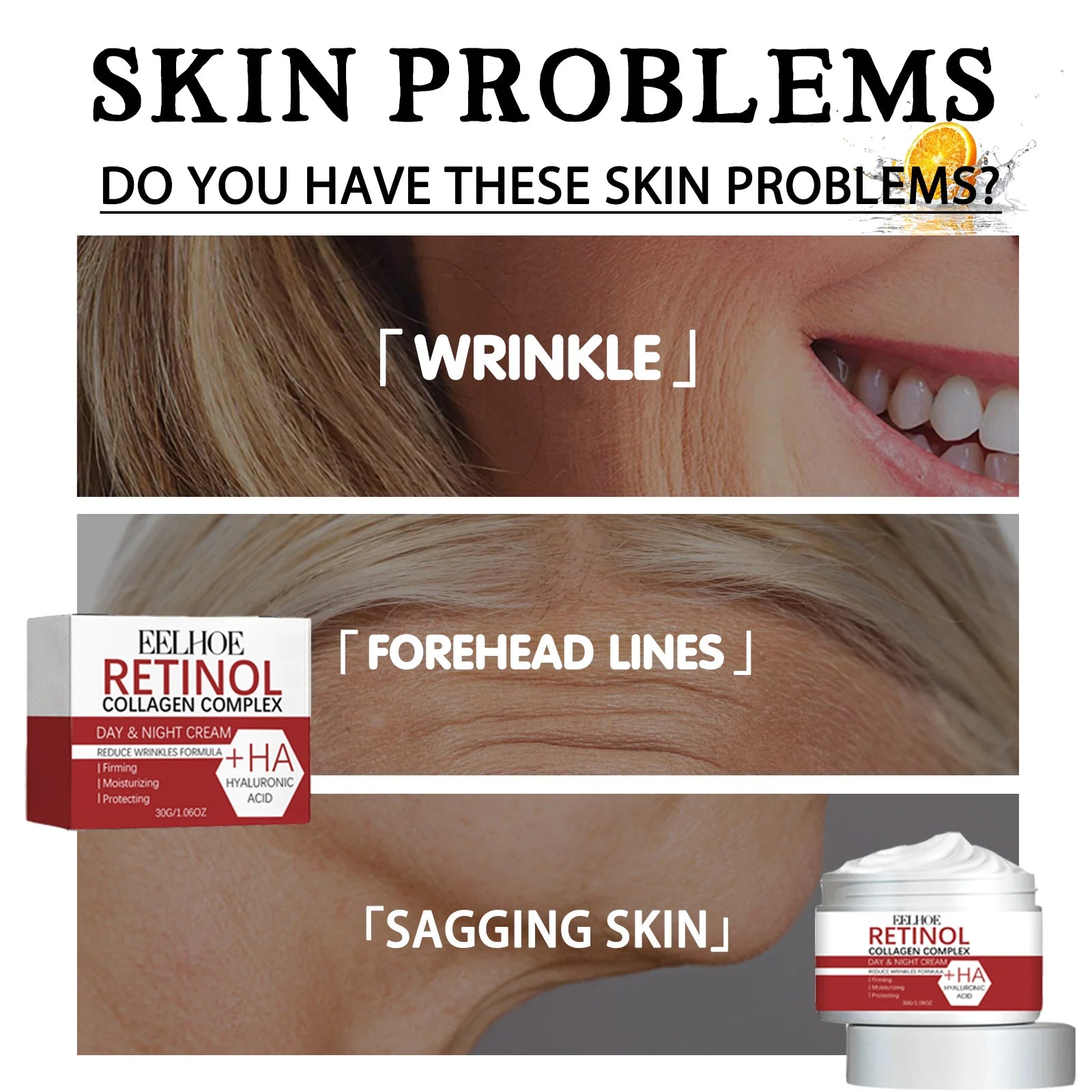Retinol Lifting Firming Creams Collagen Wrinkle Remover Face Care Cream for Moisturizer Whitening Brighten Skin Care Products