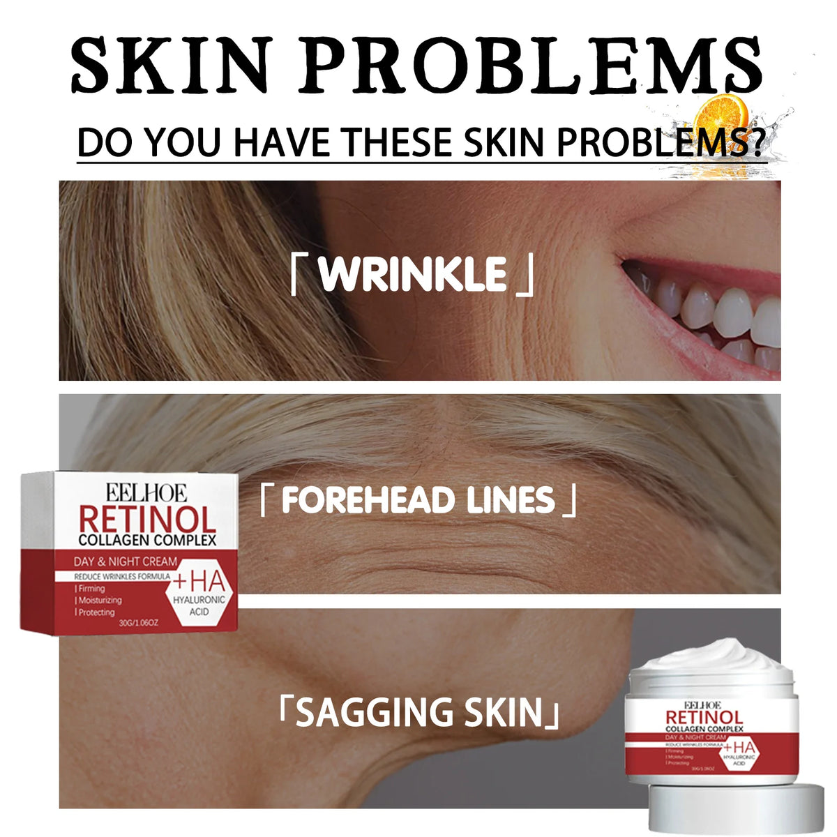 Retinol Lifting Firming Creams Collagen Wrinkle Remover Face Care Cream for Moisturizer Whitening Brighten Skin Care Products