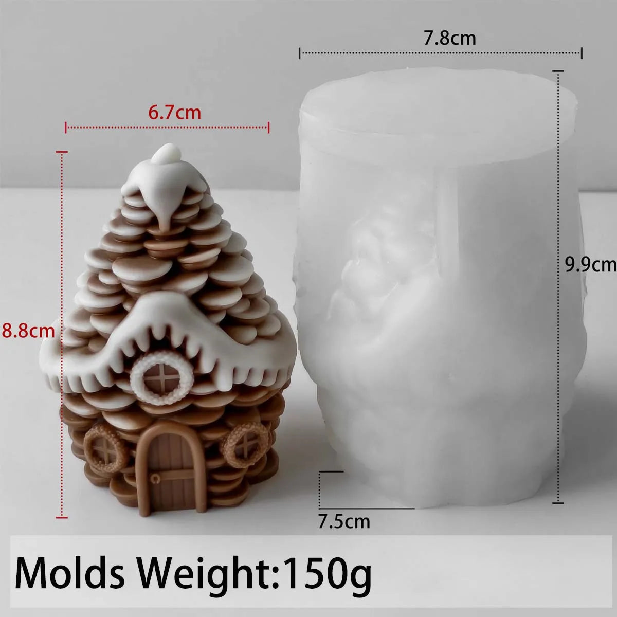 3D Pine Cone Snows House Silicone Candle Mold DIY Handmade Christmas Ornaments Plaster Concrete Mold Xmas Craft Party Deco