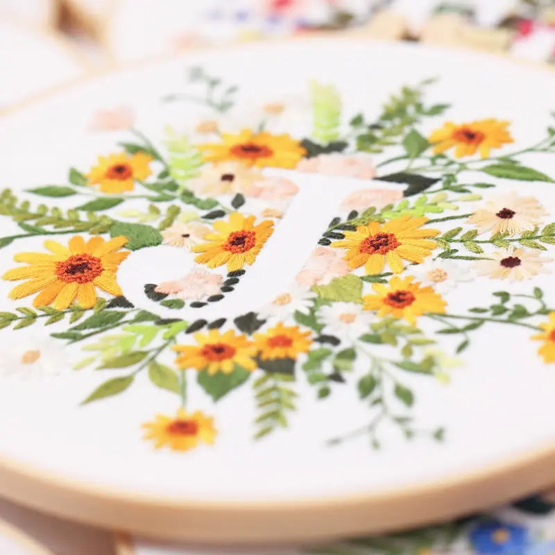 Embroidery Kit for Christmas DIY Wreath Printed Pattern Flower Cross Stitch Set Needlework Hoop Handmade Sewing Art Craft Kit