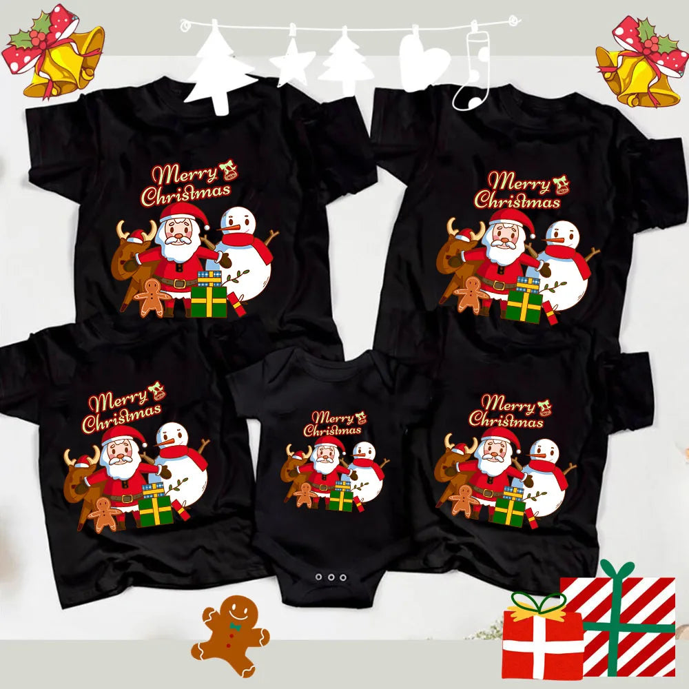 Merry Christmas Santa Claus Family T-Shirts Daddy Mommy and