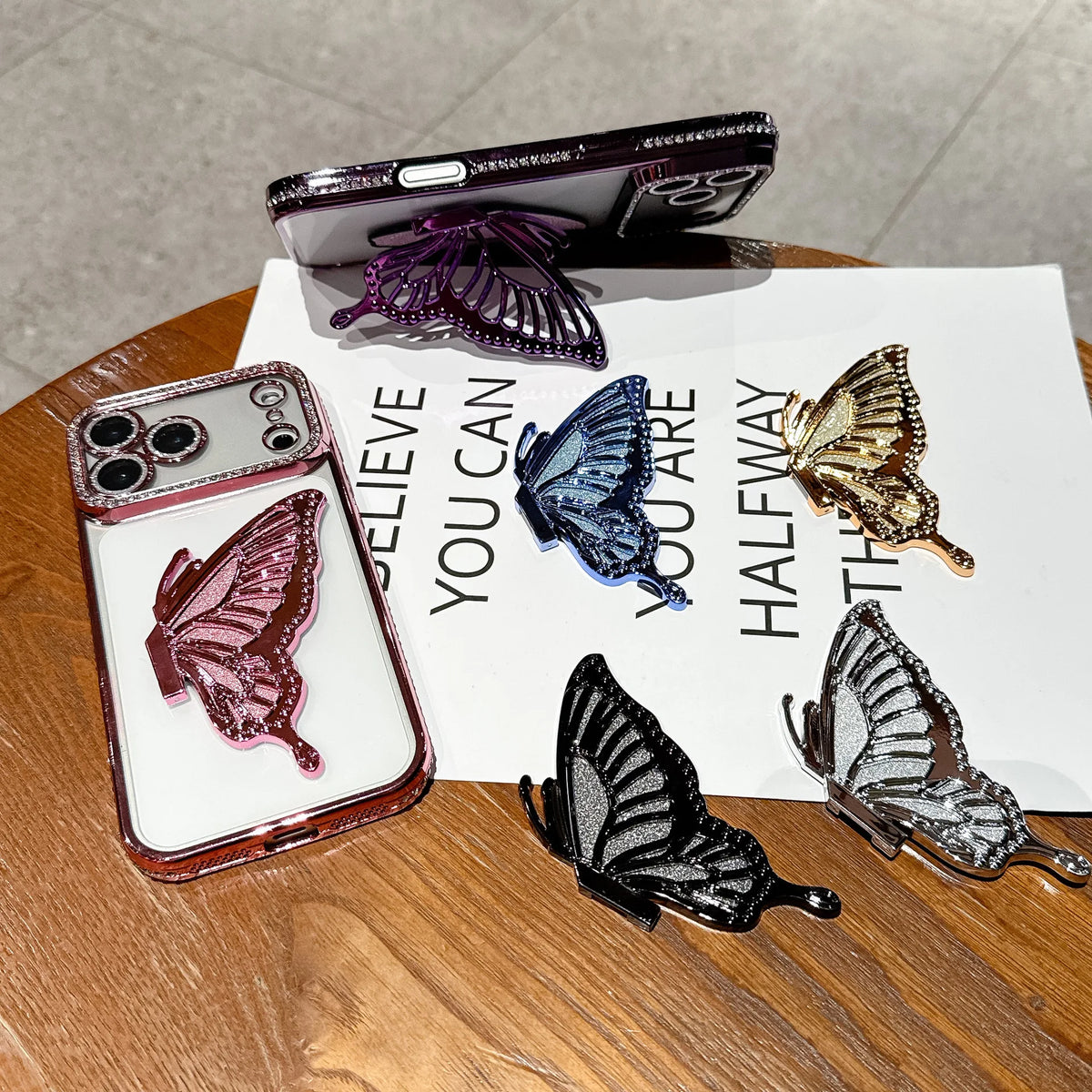 Butterfly Universal Phone Holder Portable Desk Phone Bracket Foldable Support For iPhone For Xiaomi Mobile Phone Accessories
