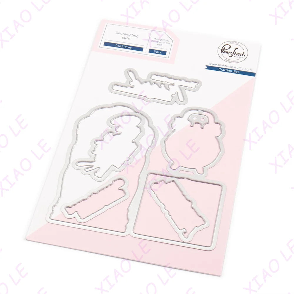 Pink Fresh Good Times April Releases Metal Cutting Dies Stamps Stencil Hot Foil Scrapbooking Album Decoration Craft for DIY Card