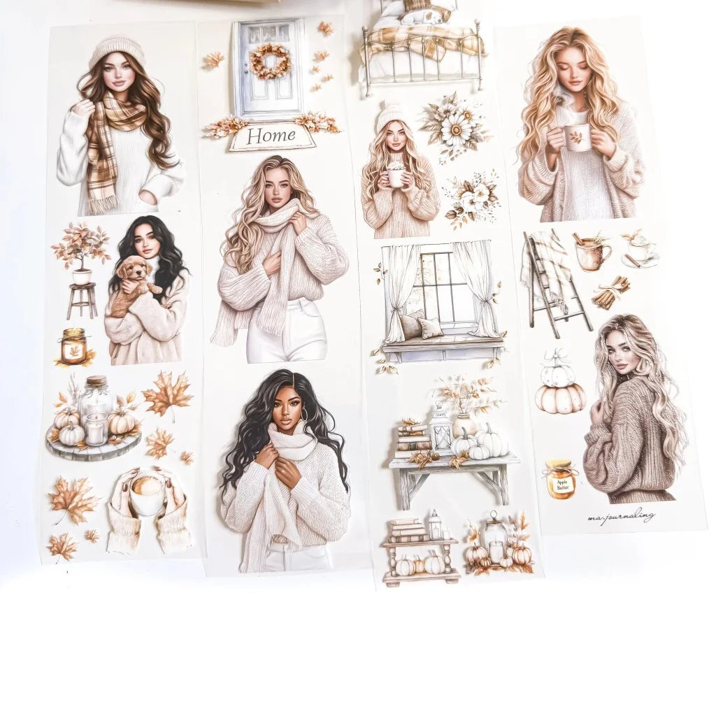 Ma. Journaling Dark style Night Halloween washi masking pet Tape European and American Girls,