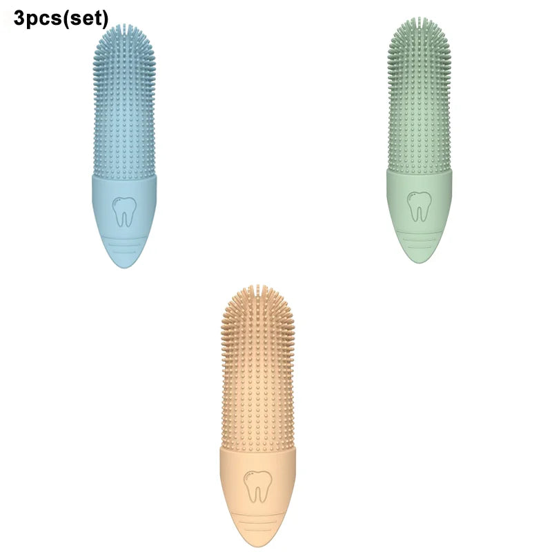 1pcs Dog Toothbrush, 360° Cleaning Finger Toothbrush for Dogs, Food Grade Silicone Dog Finger Toothbrush for Dogs\ Cats Dental