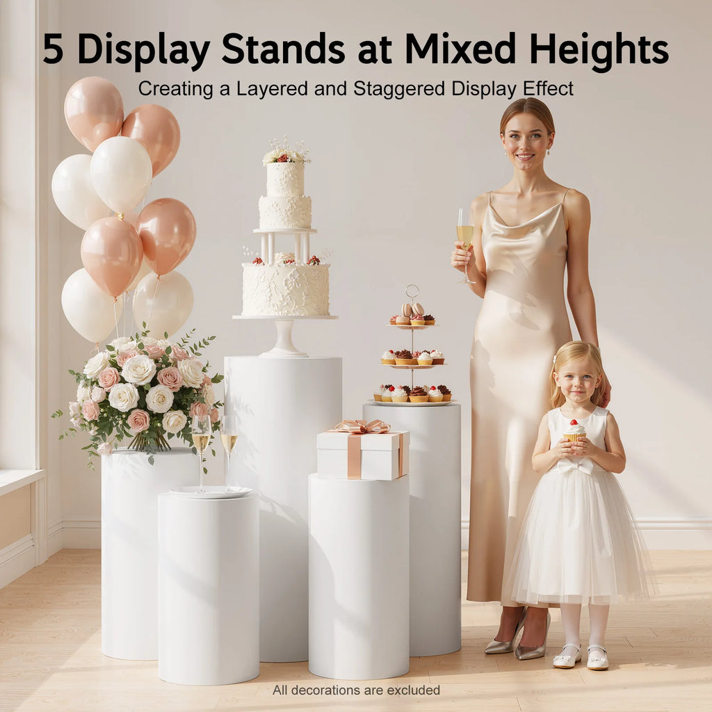 Cylinder Cake Display Stand Set Round Cylindrical Dessert Display