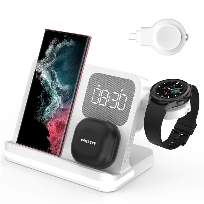 6 In 1 Wireless Charger Stand For iPhone Samsung S23 S22 Ultra Note Fold Galaxy Watch 5 4 Active Buds Fast Charging Dock Station