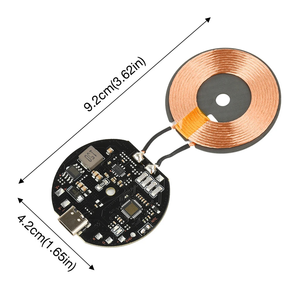20W High Power Wireless Charger Transmitter Module 12V/24V Type-C Fast Charging Circuit Coil Charger Board for Mobile Phone