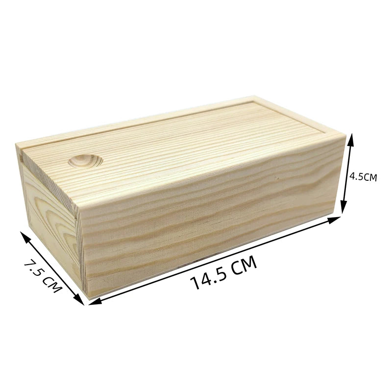 【X】Home Storage Case Wooden Storage Keepsake Box Wooden Box Pine Pull Box Jewelry Organizer Sliding Cover Wooden Box
