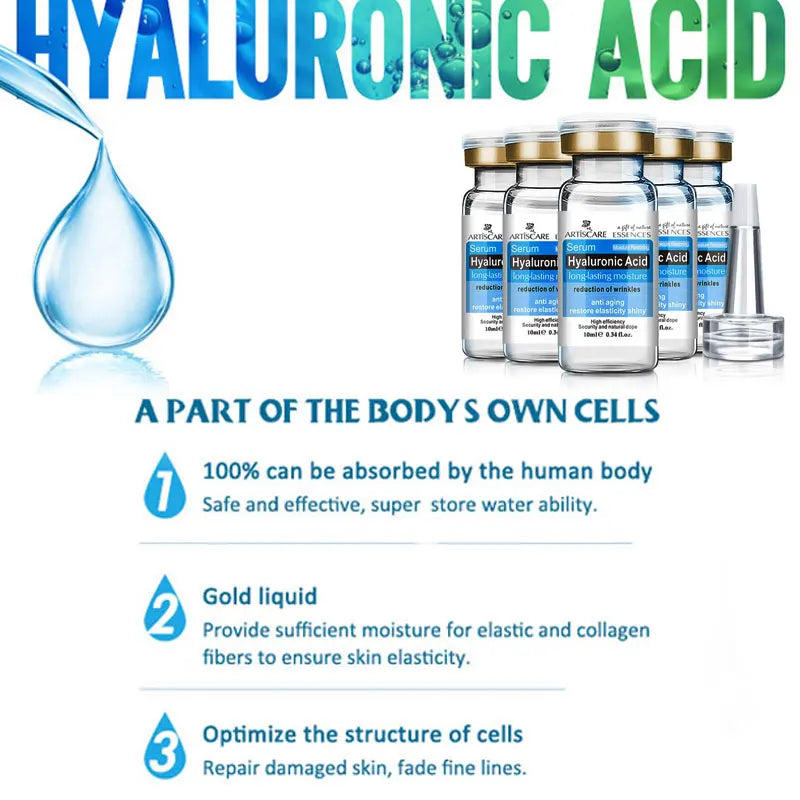 ARTISCARE Hyaluronic Acid Face Serum 5pcs for Moisturizing and  Brighten Long-Lasting Hydrating Skin Care Essence