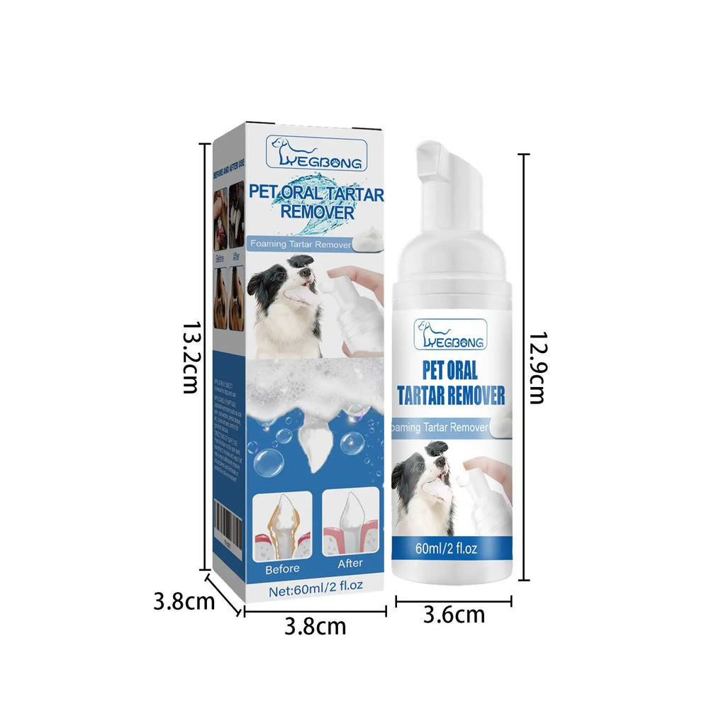 60ml Pet Tartar Remover Natural Plaques Off Tartar Remover Freshen Breath Foam For Dogs Cats Safe Effective Support Healthy Gums