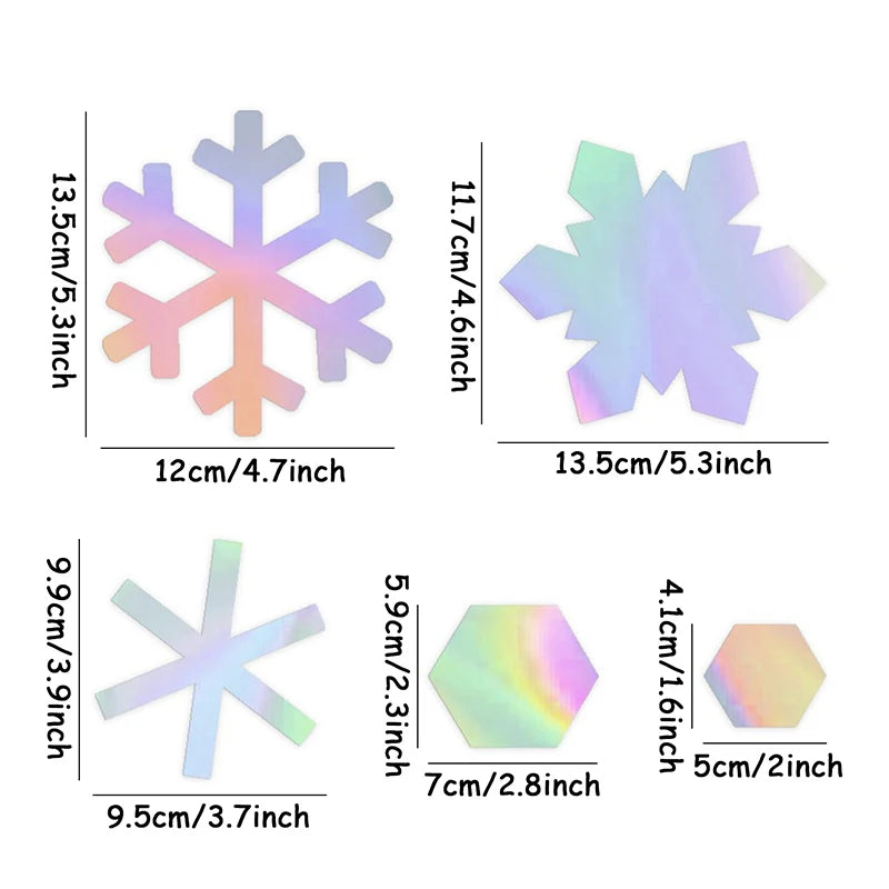 4M Iridescent Christmas Hanging Snowflakes Decor Garlands Winter Wonderland  Paper Snowflake Streamer Birthday Party Supplies ﻿
