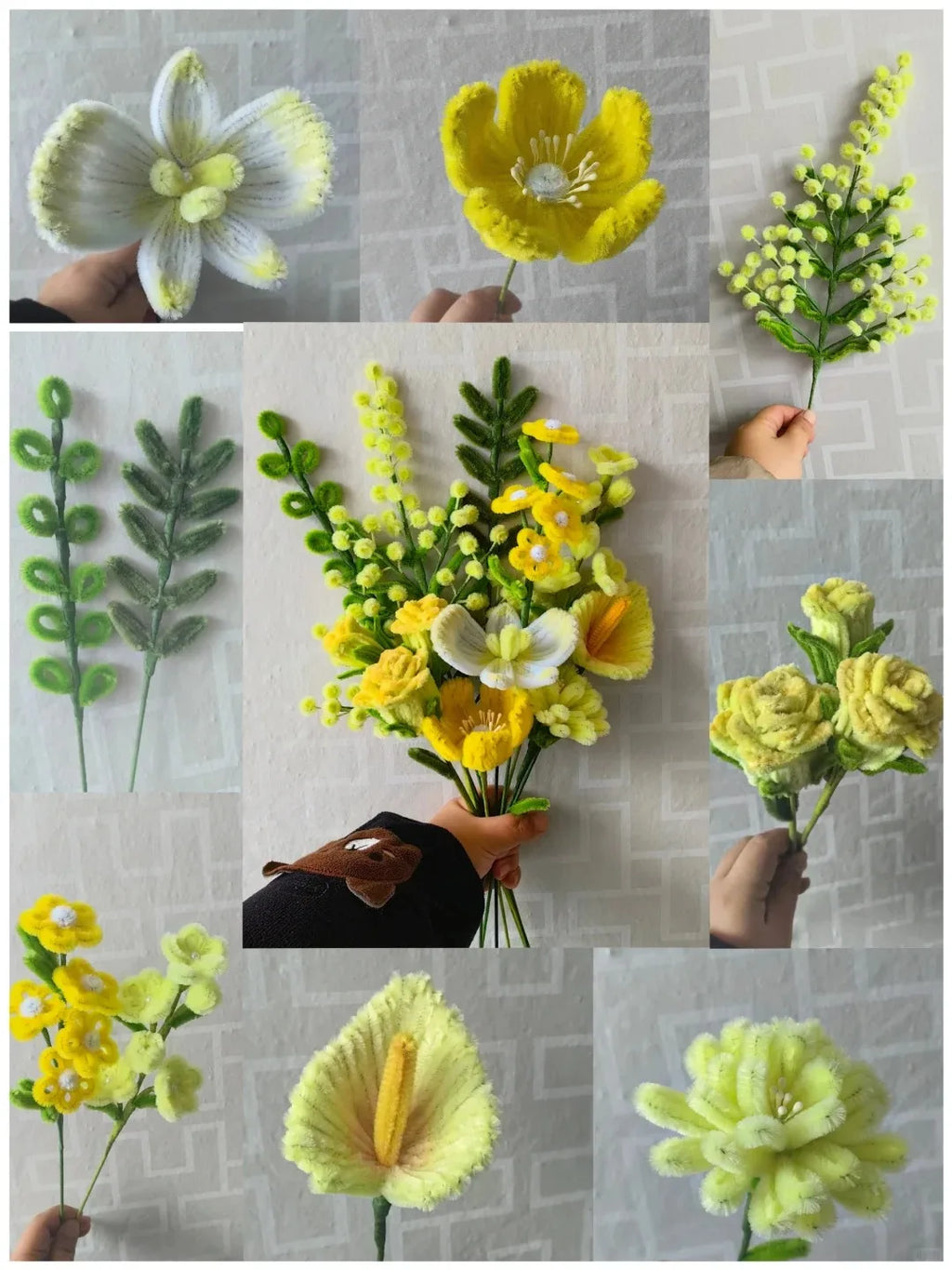 100/300 PCS 6 Colors Gradient Yellow Pipe Cleaners Chenille Stems, Pipe Cleaners Craft,Pipe Cleaners Set for DIY Art and Craft