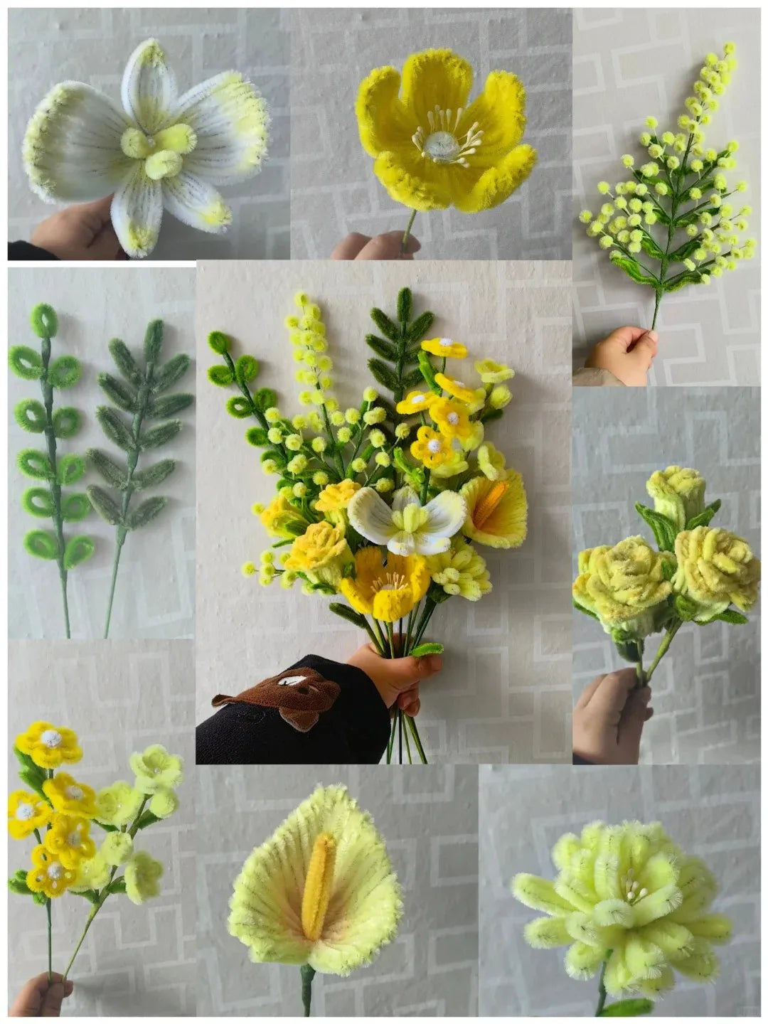 100/300 PCS 6 Colors Gradient Yellow Pipe Cleaners Chenille Stems, Pipe Cleaners Craft,Pipe Cleaners Set for DIY Art and Craft