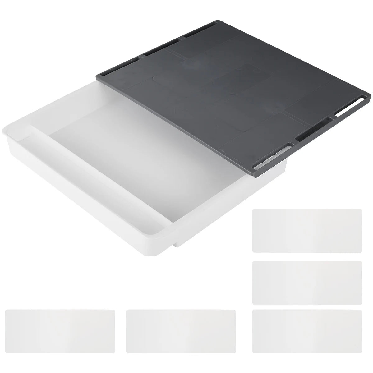 Under Desk Drawer Self-Adhesive Stationery Storage Box Multifunctional Hidden Under Desk Organizer for Home Kitchen Office Table