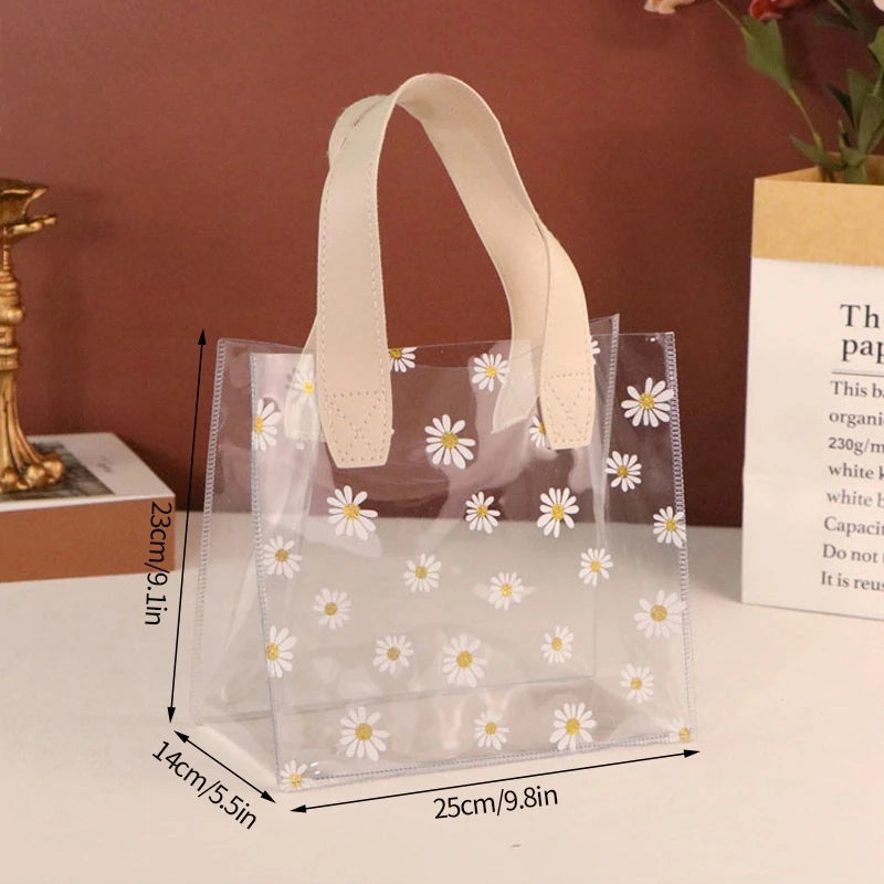 1-20pcs Transparent Bag Candy Bags Daisy Printed Gift Package Bag Picnic Storage Bag Mother's Day Wedding Easter Sweets Bags