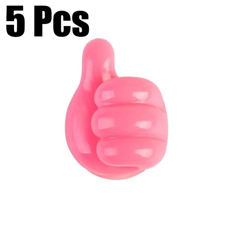10PCS Thumb Wall Hook Cable Clip Wire Desk Organizer Brush Storage Wall Sticker Gadgets for Home/Office/Car USB Cable Organizer